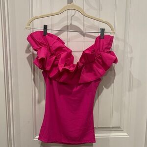 Hot Pink Ruffle Off-Shoulder Top
